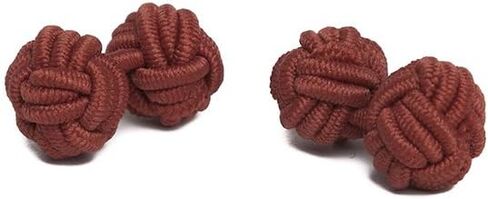 Jacob Alexander Pair of Solid Color Silk Knot Cufflinks in Kuwait