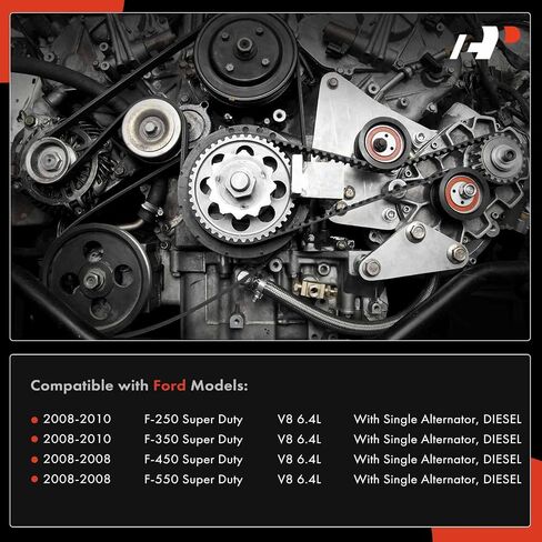 مجموعة محرك سير السربنتين A-Premium Engine متوافقة مع Ford F-250 Super Duty 2008-2010، Ford F-350 Super Duty 2008-2010، F-450 Super Duty 2008، F-550 Super Duty 2008، 6.4L in Saudi Arabia
