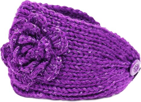 Knit Winter Headband Ear Warmer with Sparkles (Rhinestone Black) in Saudi Arabia