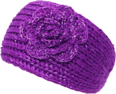 Knit Winter Headband Ear Warmer with Sparkles (Rhinestone Black) in Saudi Arabia
