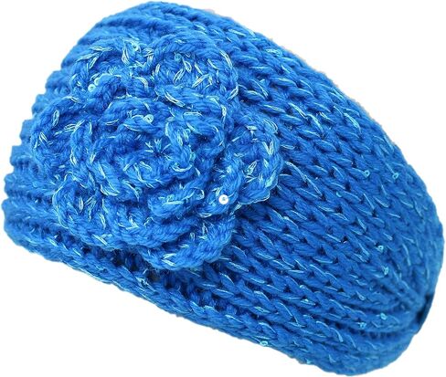 Knit Winter Headband Ear Warmer with Sparkles (Rhinestone Black) in Saudi Arabia