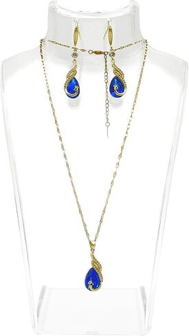 حامل عرض قلادة من الأكريليك الشفاف مقاس 8 بوصات، عرض تمثال نصفي للمجوهرات، عرض عارضة أزياء المجوهرات للقلادة والأقراط، مجموعة من 4 قطع in Kuwait