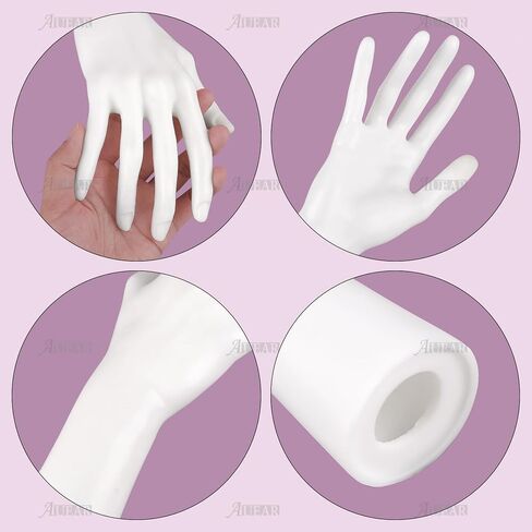 AUEAR, Female Mannequin Hand Display for Jewelry Display Holder Bracelet Necklace Ring Stand (White, 11"x7.3", 1 Pack) in Saudi Arabia