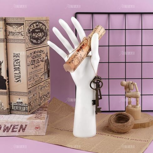 AUEAR, Female Mannequin Hand Display for Jewelry Display Holder Bracelet Necklace Ring Stand (White, 11"x7.3", 1 Pack) in Saudi Arabia