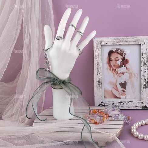 AUEAR, Female Mannequin Hand Display for Jewelry Display Holder Bracelet Necklace Ring Stand (White, 11"x7.3", 1 Pack) in Saudi Arabia
