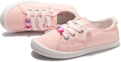 FUNKYMONEY Girls Canvas Sneakers Lace up Lightweight Casual School Shoes for Toddler/Little Kids in Kuwait