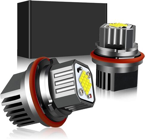 APMAT LED Angel Eyes Halo Ring Marker Light لمبة بيضاء متوافقة مع BMW 1 5 6 7 Series X3 X5 (تناسب E39 E53 E60 E63 E64 E65 E66 E83 E87)، 6000K 10W 2PCS in Kuwait