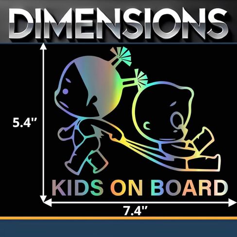 Baby on Board Sign Stickers High Intensity Safety Sign Baby in Car Feet Decal Baby Kids Safety Signs Stickers Kids Safety Warning for Car Bumper Window (Holographic Silver) in Kuwait