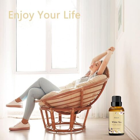 White Tea Essential Oil, ESSLUX Aromatherapy Essential Oils for Diffuser, Massage, Soap, Candle Making, Home Fragrance, 30 ml in Kuwait