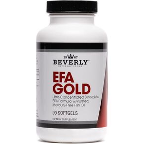 Beverly International EFA Gold, 90 Softgel Capsules. Cool Down Inflammation, Beautify and Protect. High Potency Omega-3s EPA and DHA + Omega 6&9 Fatty Acids. Combination Fish, Flaxseed and Borage oil.