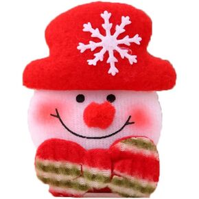 SPEVERT Christmas Decorations Pin LED Glowing Brooch Cute Plush Christmas Santa Claus Deer Snowman Badges Clothes Accessory Party Holiday Xmas Gift