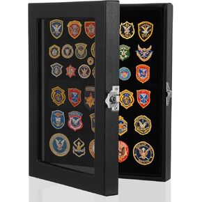 Pin Collection Display Case, 8 x 6 Shadow BoxEnamel Pin Display Frame Pin Board for Enamel Pins Pin Holder for Pins, Black