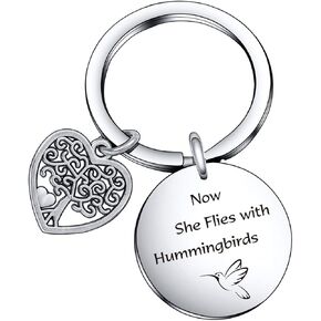 De&ai Hummingbirds Memorial Gift Keychain Sympathy Keychain Loss of Loved One Gift