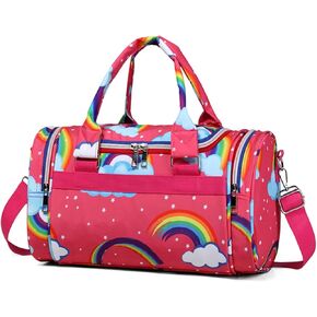 Rainbow Dance Bag for Girls Boys Duffle Bag Sports Travel Gym Bag Overnight Weekend Bag Gift(Rainbow-red, Small)