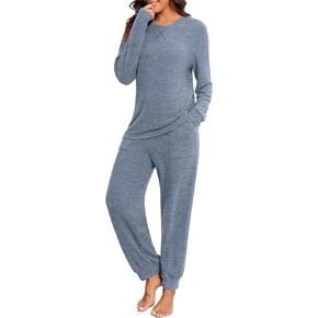 PrinStory Womens Pajama Sets Long Sleeve Pajamas Soft Pjs Sets for Women 2 Piece Lounge Sets Loungewear with Pockets in Kuwait