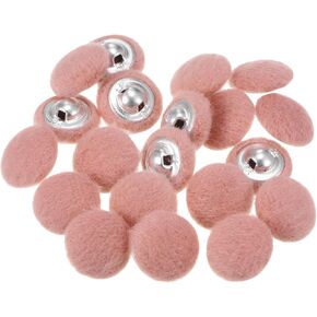 HARFINGTON 20pcs 40L Fabric Cloth Covered Button 25mm Round Holes Metal Shank Sewing Buttons for Suits Dress Blouses, Grey