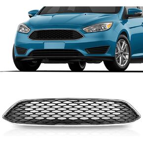 Front Upper Grille Honeycomb Style Grill Black With Chrome For 2015 2016 2017 Ford Focus F1EZ8200A