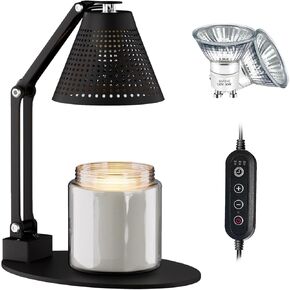 Candle Warmer Lamp, CFGROW Adjustable Dimmable Brightness Candle Warmer Lantern with Timer, Top Warming Candle Light for Scented Wax Melts, 2pcs 50W Bulb Included