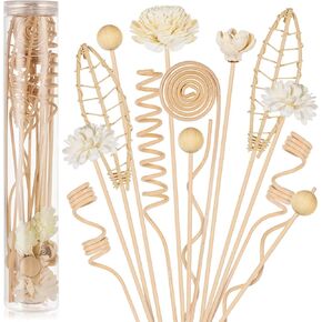HFKPJRT 16Pcs Reed Diffuser Stick, 10Inch Natural Rattan Flower Reed Fragrance Diffuser Set, Rattan Reed Fragrance Diffuser Replacement Rattan Sticks for Home Decor