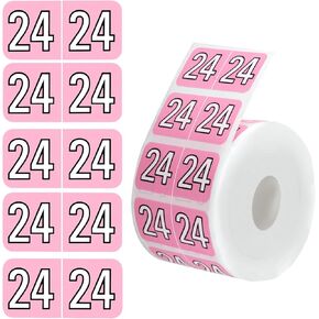 500 pcs 2024 Year Stickers, Green Self Adhesive Number 24 Label Stickers Rectangle Coded Chart File Folder for Smead ETS Series Waterproof Sticky Labels for End Tab File Folders Office Home Supplies
