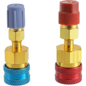 R1234yf Quick Couplers Kit R1234yf to R134a High/Low Side Quick Coupler R1234YF Hose Fitting Connectors Adapter for R1234YF Car Air Conditioning System Evacuation Recharging (2pcs)