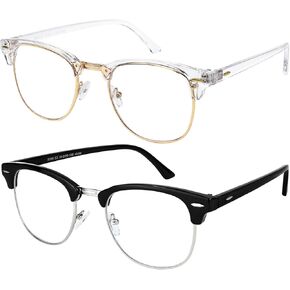 Yogo Vision Blue Light Glasses for Men and Women Semi Rimless Half Rim Computer Eyeglasses