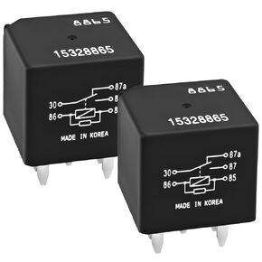 Relay 15328865 (Pack of 2) - 12V 40A 5 Pins Relay, Compatible for Chevy GMC GM Buick Coolant Temperature Sensor and Fan Control, Replace 12193602, 15-81106, 96263403
