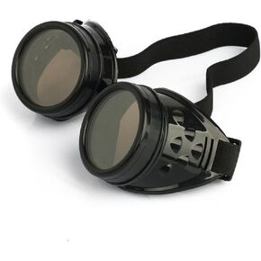 Steampunk Goggles Glasses Vintage Welding Gothic(Black)
