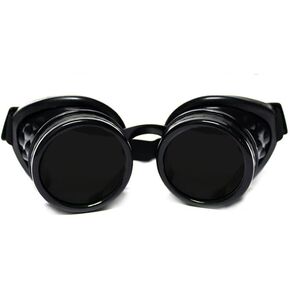 Steampunk Goggles Tinted - Rave Eyes Gothic Welder (Chrome Spike)