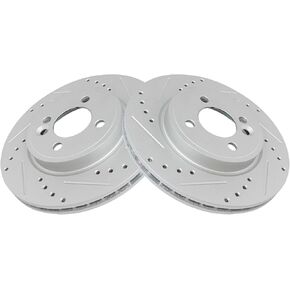 TRQ Front Performance Brake Rotors Set Premium G-Coated Compatible with 2002-2006 Mini Cooper