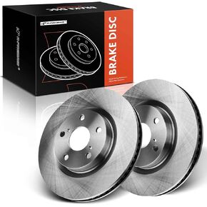A-Premium 11.65 inch (296mm) Front Drilled and Slotted Disc Brake Rotors Compatible with Select Toyota, Lexus and Pontiac Models - Camry, RAV4, Matrix, Avalon, Mirai, ES350, ES300h, tC, 2-PC Set