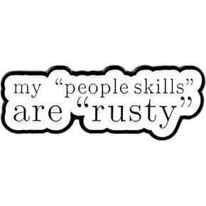 My "People Skills" Are "Rusty" Supernatural TV Show Fantasy Horror Drama Magic Pentagram KAZ 2Y5 1.3" Enamel Pin Badge