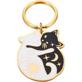Cat Accessories Cat Keychain Cute Couple Gift for Boyfriend Girlfriend Cat Lover Gifts, Best Friend Husband Wife Fiancée Cat Gifts Christmas for Women Men, Cats Hugging Keychain Cute Cat Charm