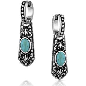 Montana Silversmiths Majestic Vintage Treasure Crafted Turquoise Latch Back Earrings