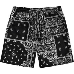 Milumia Men's Boho Paisley Print Drawstring Waist Shorts Summer Track Shorts with Pockets in Saudi Arabia