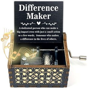Inspirational Team Noun Office Gifts, Wooden Music Box, You are My Sunshine Hand Crank Music Box, Coworker Gifts for Women Men Thank You Gifts for Leader Coach Boss Teacher Retirement Gifts-596