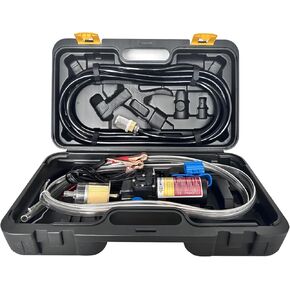 12v Electric Fuel Transfer Pump Set Kit,Gas Pump Transfer Moves Up To 96gallons Of Gas Or Diesel Per Hour With 70w Dc Motor Upgraded Carrying Case Patented Pulley Lead Pipe,For Car,Boats,Utv,Equipment