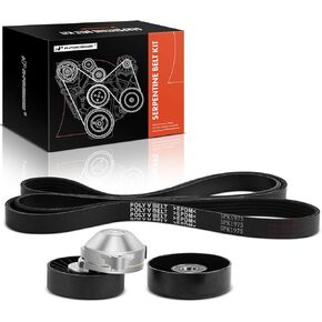 A-Premium Serpentine Drive Belt Kit with Tensioner & Idler Pulley Compatible with Saturn Vehicles - SC 1992, SC2 1993 1998-2002, SL2 1992-1993 1998-2002, SW2 1993 1998-2001 - DOHC 1.9L