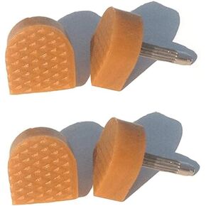 12 PCS(6Pairs) Beige Non-Slip U-Shape Heel Tips Heel Caps Cover Protectors High Heel Shoes Replacement Heels Tips Shoes Dowels Lifts for Minimizes Squeaking of Shoes (Thin Pins 2.4mm; 9mm x 9mm)