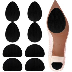 Shoe Heel Pads, 8 Pcs Non-Slip Shoe Repair Rubber Heels Thickness Shoe Heel Repair Kit Shoe Grips Shoe Sole Protectors High Heels Adhesive Stickers for Womens
