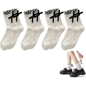 Womens Bow Socks Ruffle Socks Scrunch Socks For Girls Combed cotton