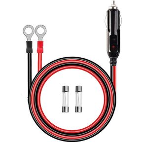 12/24V Heavy Duty 14AWG Fused Replacement Cigarette Lighter Male Plug Extension Cable 3ft/1m, Car Cigarette Lighter Adapter with LED Light, with 15A Fuse