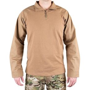 LA Police Gear Men's 1/4 Zip Long Sleeve Core Combat Shirt, Tactical Military Combat Uniform Shirt with Sleeve Pockets