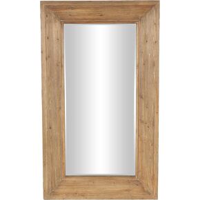Deco 79 Wood Room Floor Mirror Entryway Mirror with Natural Wood Grains, Free Standing Mirror 32" x 3" x 55", Brown