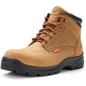 SUREWAY Men Waterproof Steel/Soft Toe Hiking Work Boots - Leather,Lace Up,Round Toe,Slip Resistant,Comfort EH Safety Industrial Construction Boot,Lightweight Utility Outdoor Shoes for Roofing,Hunting