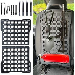 Metal Rigid Molle Panels for Vehicles Alloy Truck Mount Rack Panel Tactical Seat Back Organizer Adjustable Versatile Panel Stronger Than Plastic with 4 Loop Fasteners Eco-Friendly (Molle Panels)