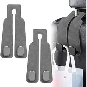 Car Seat Back Storage Hook, Car Hooks for Headrest, Car Purse Hook for Purses and Bags, Car Organization Accessories(2 Pack, Gray)