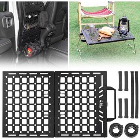 JOYTUTUS Portable Rigid Molle Panel Back Seat Organizer for Truck, Versatile Camping Table Tactical Car Seat Back Organizer with Handle, Heavy-Duty Metal Molle Panels for Vehicles Car Truck SUV