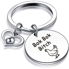 Nothers V.nisy chicken Mom Keychain Hen Lover Gift Hen Keychain Chicken Whisperer Gift for Crazy Chicken Lady Jewelry Chicken Farmer Gift Bok Bok Bitch Keychain Bok Bok Gift