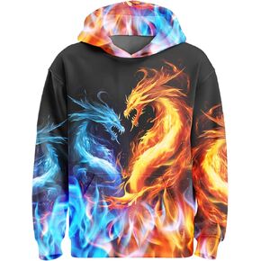 Boys Girls 3D Graphic Hoodies Cool Casual Pullover Hooded Sweatshirts With Big Pocket for Kids